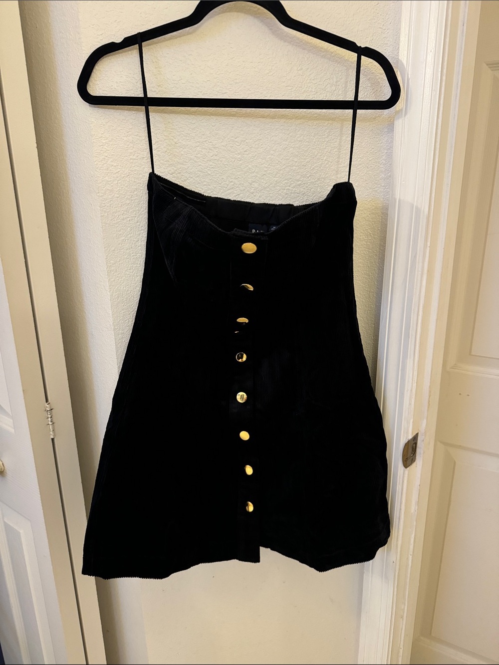 GAP Corduroy Strapless Mini Dress with Gold Front Buttons - Picture 1 of 9
